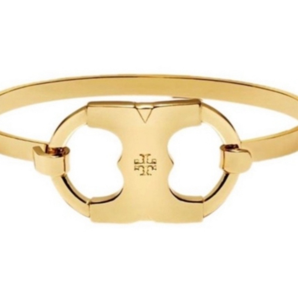 Tory Burch Gemini Link I.D. Gold Bangle NWT - Picture 2 of 4